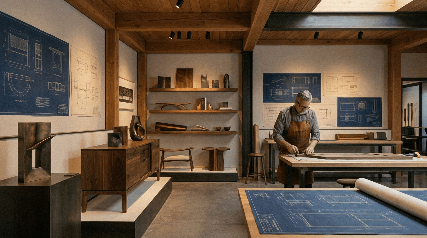 Master craftsman in a gallery-like studio