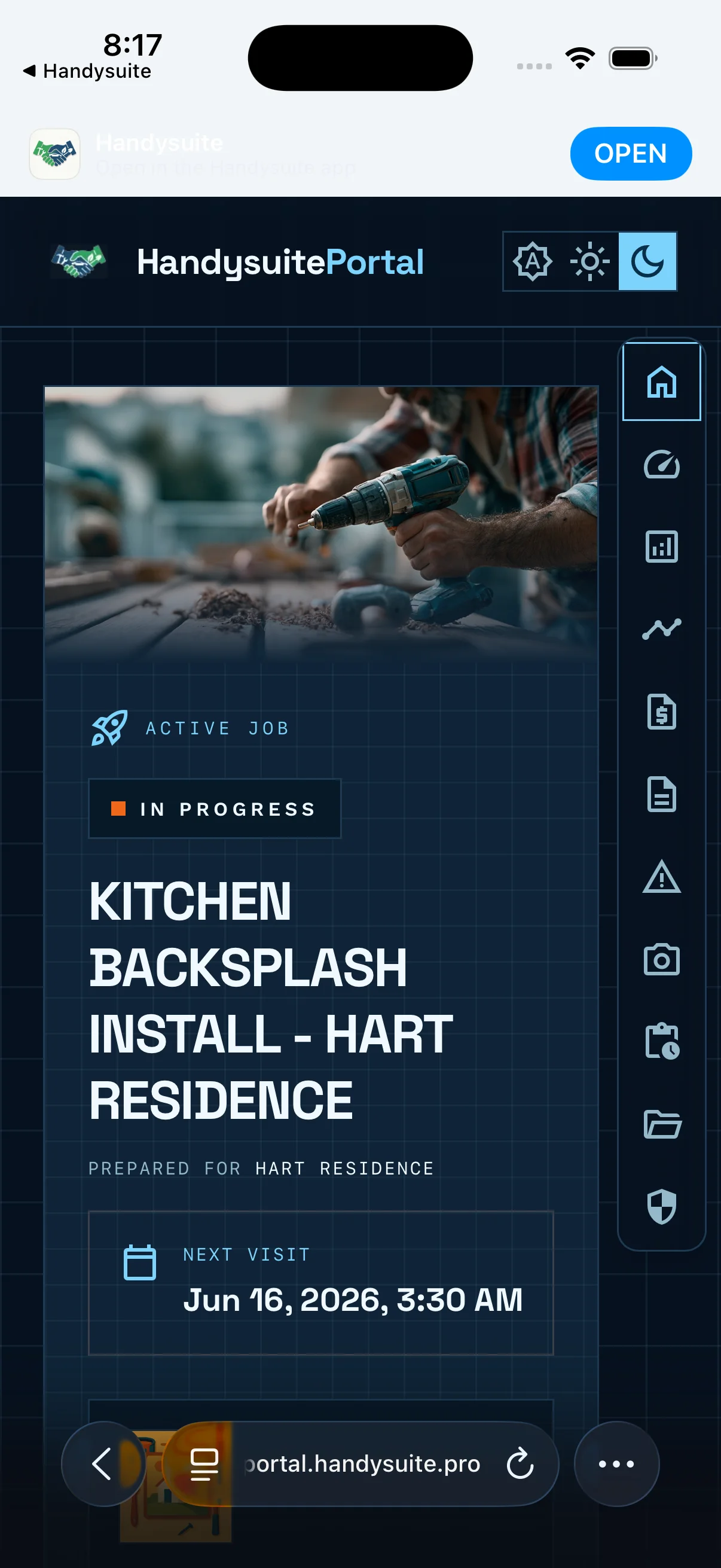 Field trades client portal