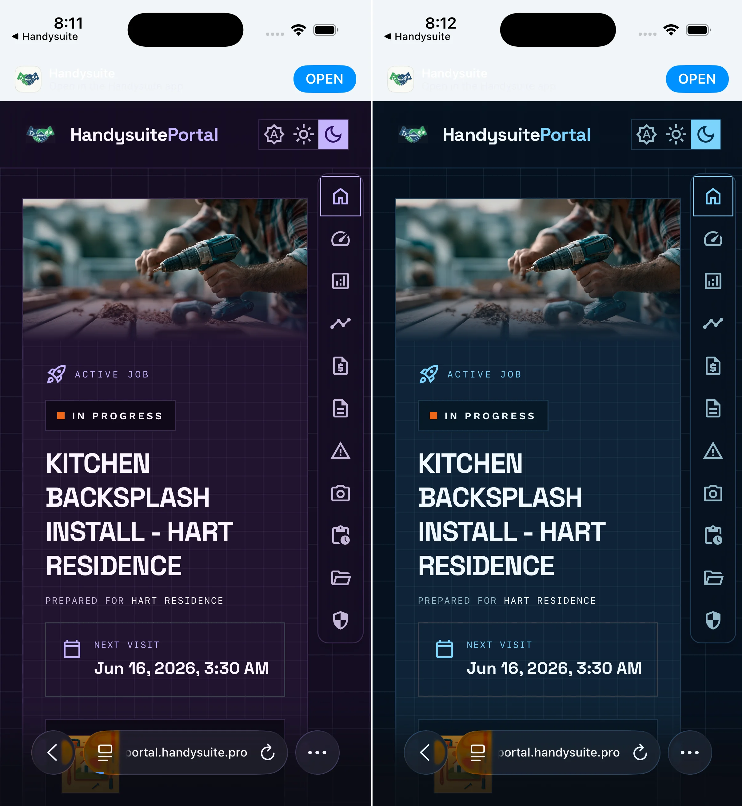 Same portal in two themes