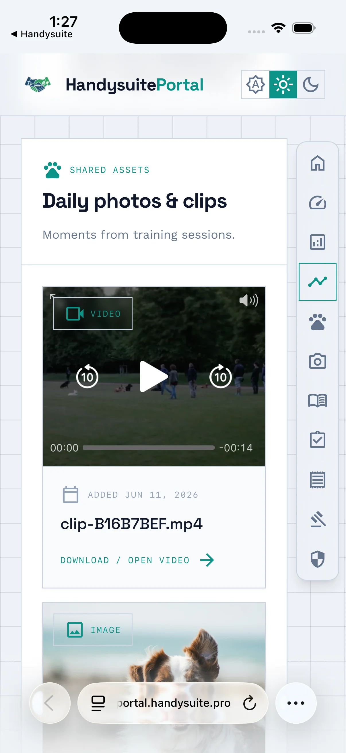 Video playback on client portal